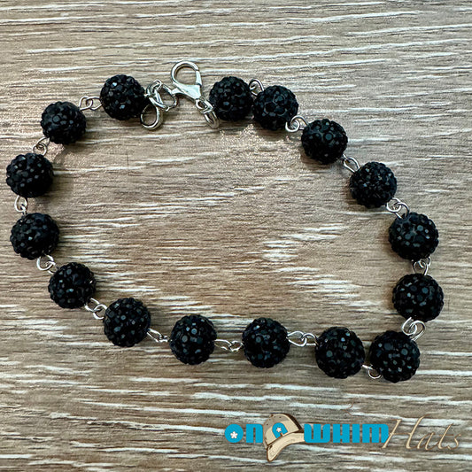 Black Sparkly Hat Chain