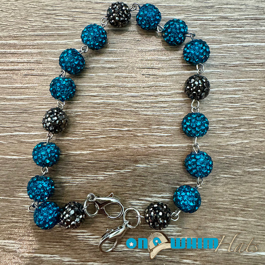 Turquoise and Grey Sparkly Hat Chain