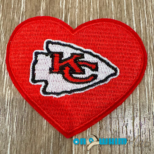 Kansas City Chiefs Heart Embroidered Iron-On Patch