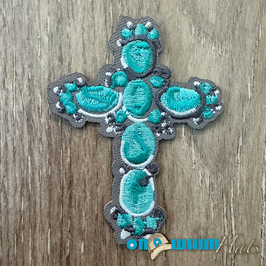 Western Cross Embroidered Iron-On Patch