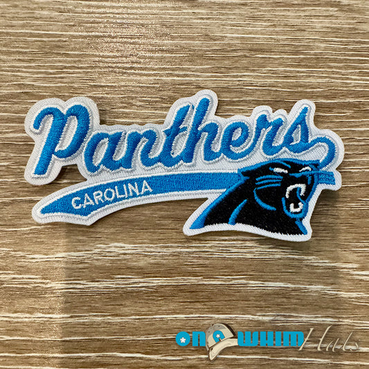 Panthers Script Embroidered Iron-On Patch