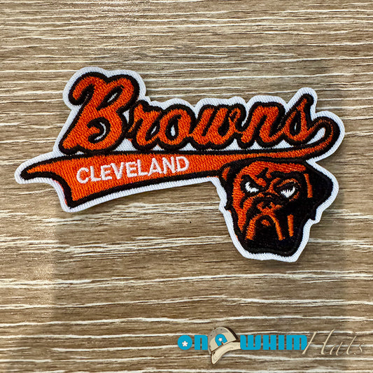 Cleveland Browns Script Embroidered Iron-On Patch