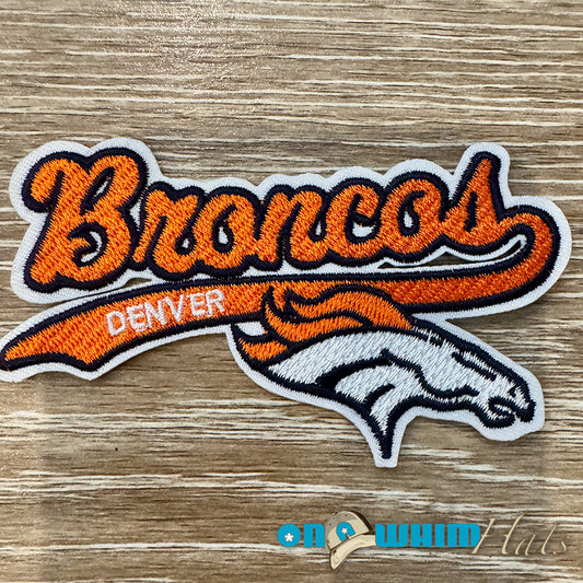 Denver Broncos Script Embroidered Iron-On Patch