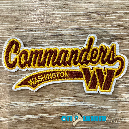 Commanders Script Embroidered Iron-On Patch