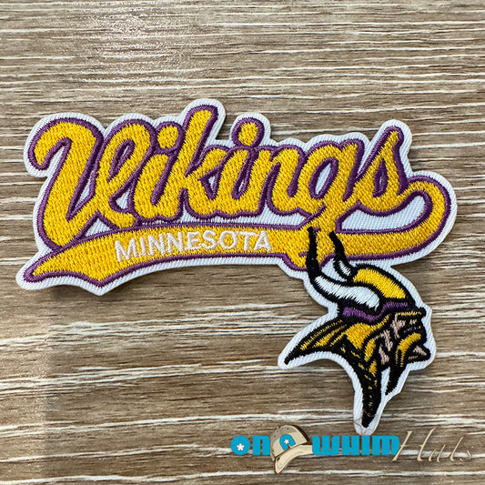 Minnesota Vikings Script Embroidered Iron-On Patch