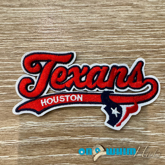 Texans Script Embroidered Iron-On Patch