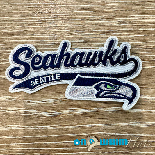 Seattle Seahawks Script Embroidered Iron-On Patch