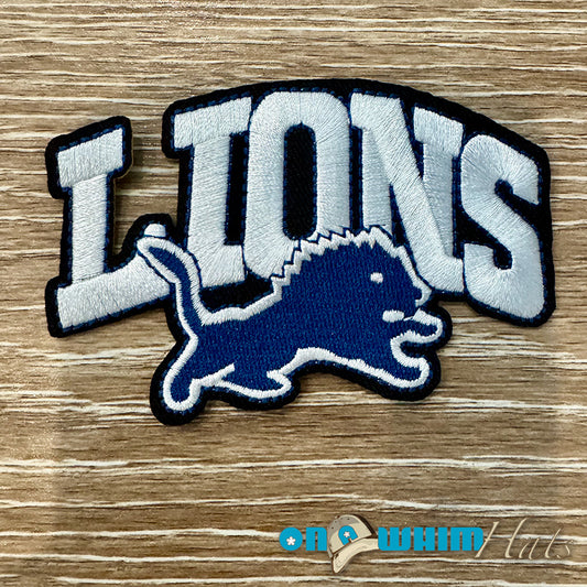 Detroit Lions Script Embroidered Iron-On Patch