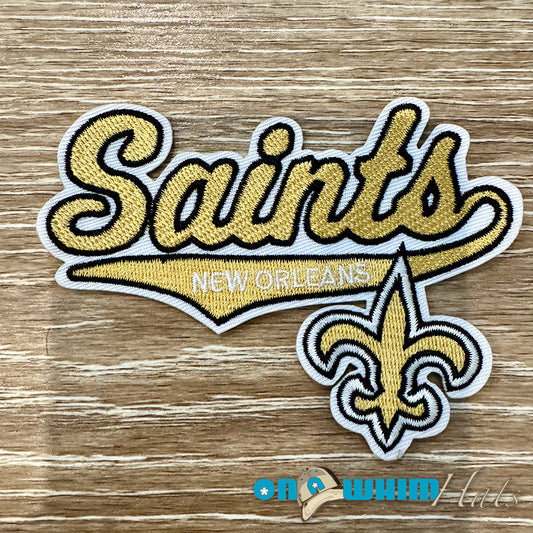 New Orleans Saints Script Embroidered Iron-On Patch