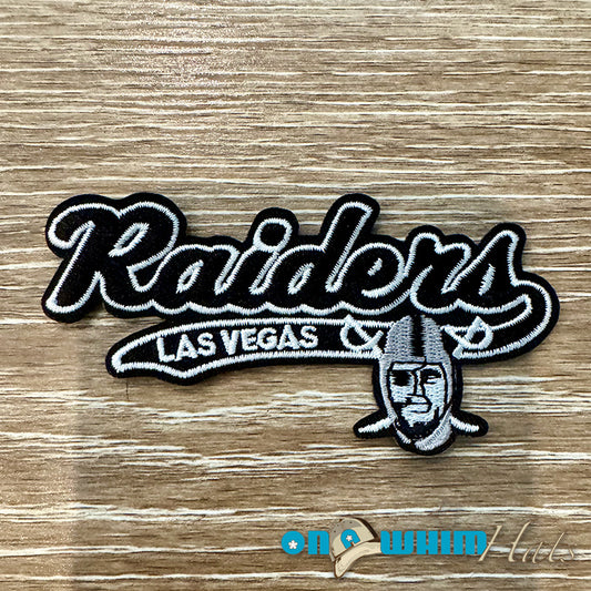Raiders Script Embroidered Iron-On Patch