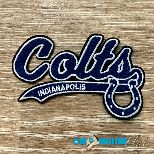 Colts Script Embroidered Iron-On Patch