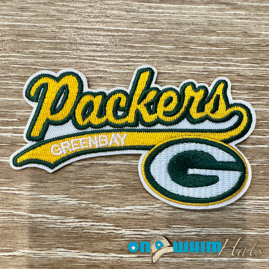 Green Bay Packers Script Embroidered Iron-On Patch