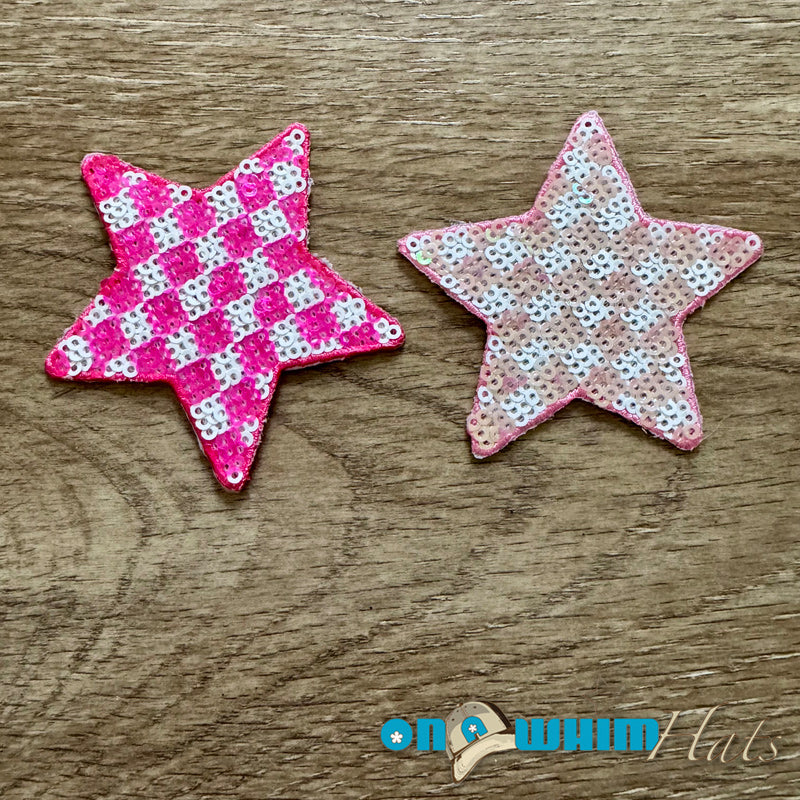 Checkered Star Iron-On Patch