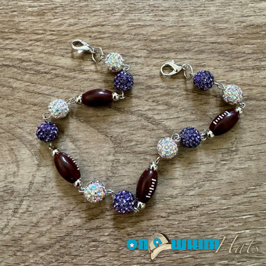 Football Hat Chain - Lavender and Silver