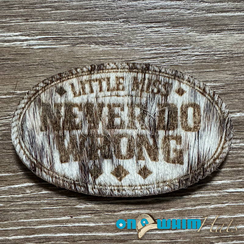 Little Miss Never Do Wrong Genuine Cowhide Iron-On Patch