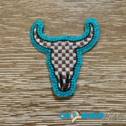 On A Whim Hats Glitter Steer Head Iron-On Patch
