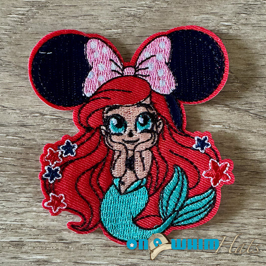 Mickey Ear Ariel Iron-On Patch
