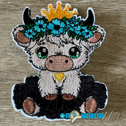 Tutu Girl Highland Cow Iron-On Patch