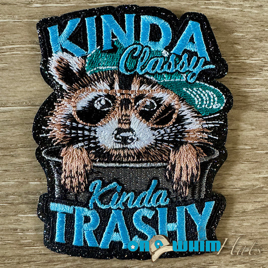 Kinda Trashy Raccoon Iron-On Patch