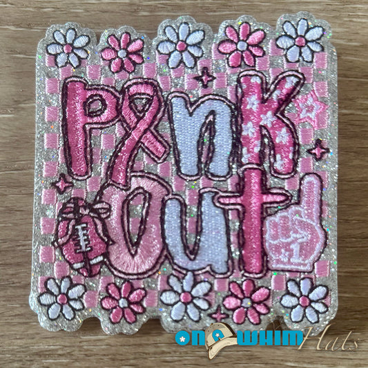 Football Pink Out Iron-On Patch