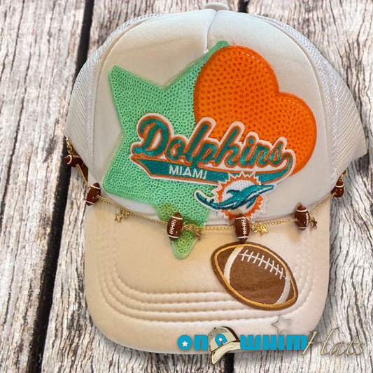 Miami Dolphins White Trucker Hat