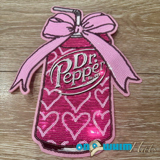 X-L Dr Pepper Sequin Iron-On Patch