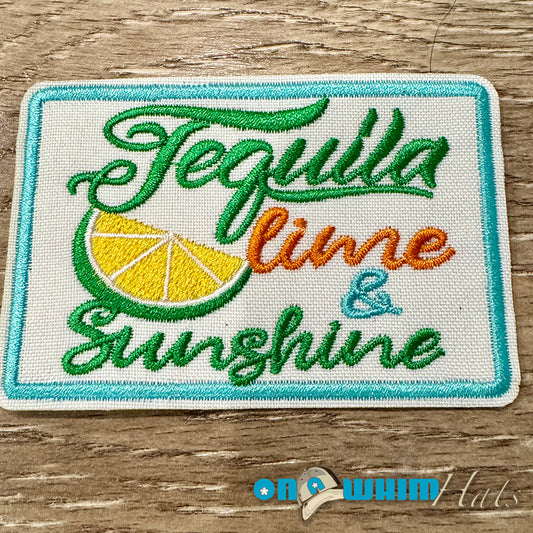 Tequila Lime Sunshine Embroidered Iron-On Patch