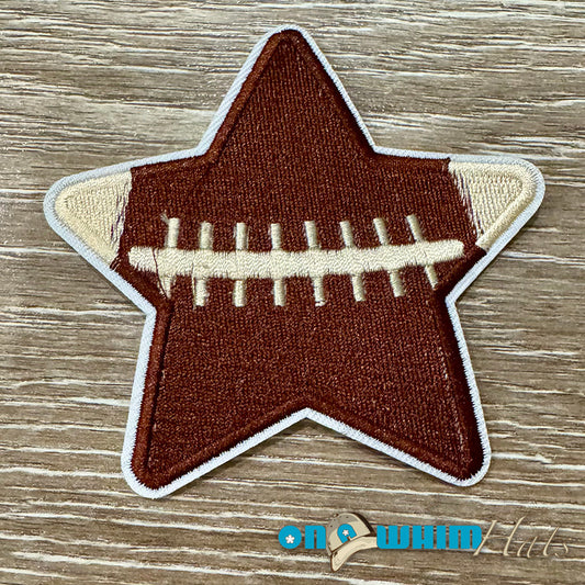 Football Star Embroidered Iron-On Patch