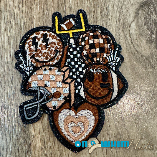 Football Party Embroidered Iron-On Patch