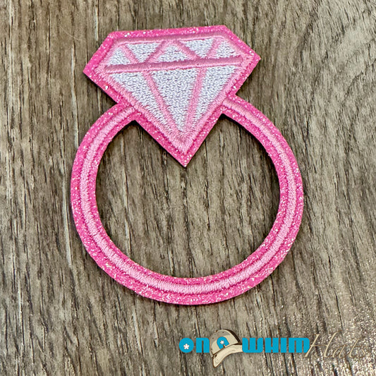 Pink Diamond Ring Iron-On Patch
