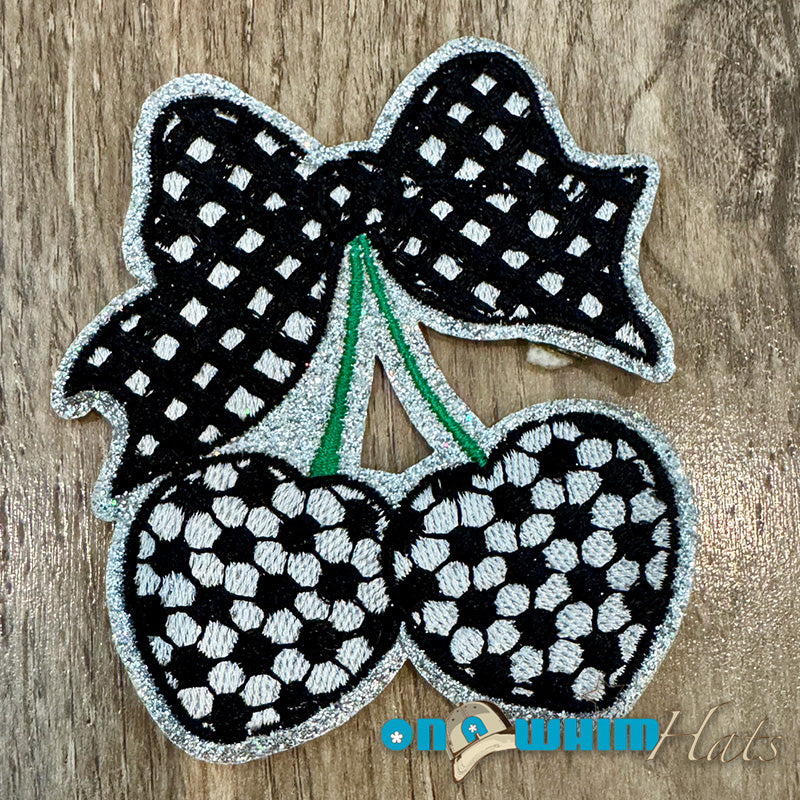 Soccer Cherry Embroidered Iron-On Patch