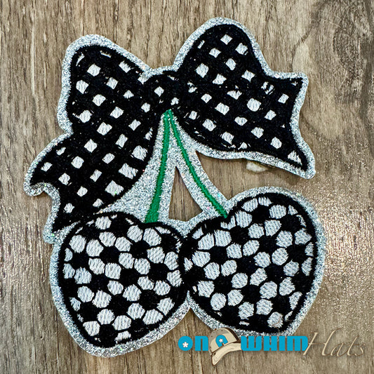 Soccer Cherry Embroidered Iron-On Patch