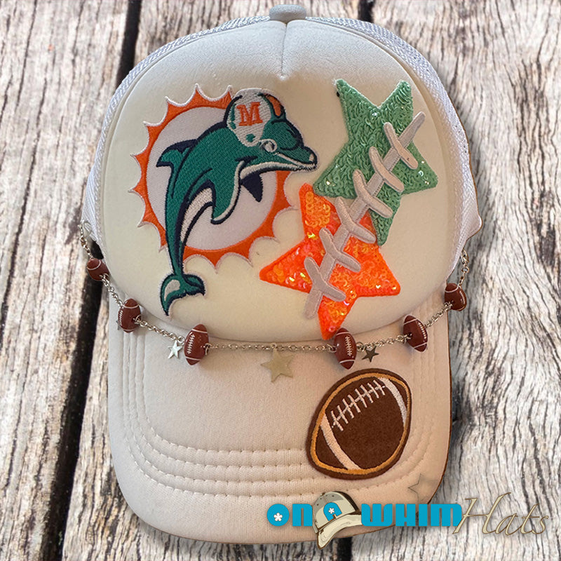 Dolphins White Trucker Hat