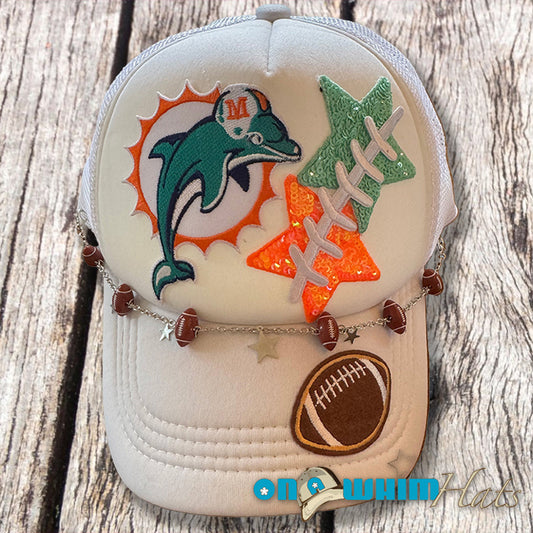 Dolphins White Trucker Hat