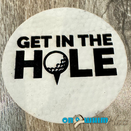 Get it in the Hole Golf Leather Iron-On Patch