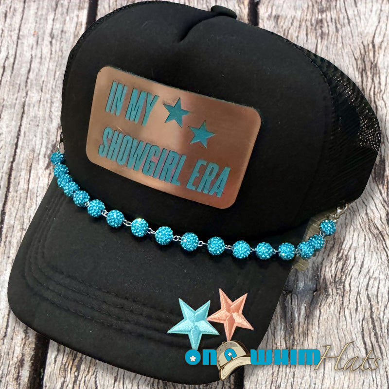 In My Showgirl Era Trucker Hat with Rhinestone Chain