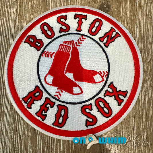 X-L Round Red Sox Iron-On Patch