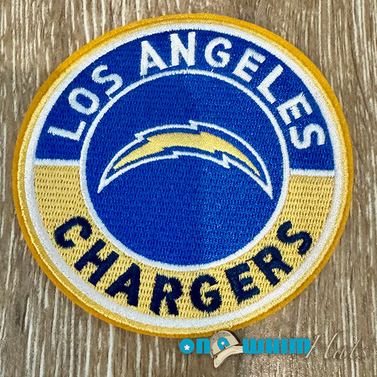 Chargers 4"x4" Round Embroidered Iron-On Patch