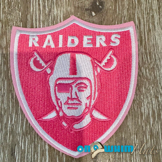 Large Raiders Pink Emblem Iron-On Patch