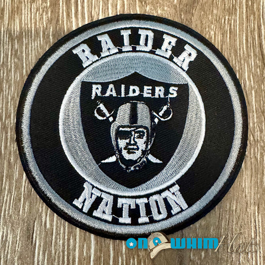 Raiders Nation 4"x4" Embroidered Iron-On Patch