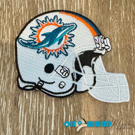 Dolphins Helmet Embroidered Iron-On Patch