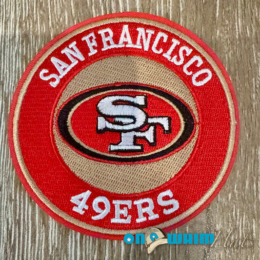 49ers Round Embroidered Iron-On Patch