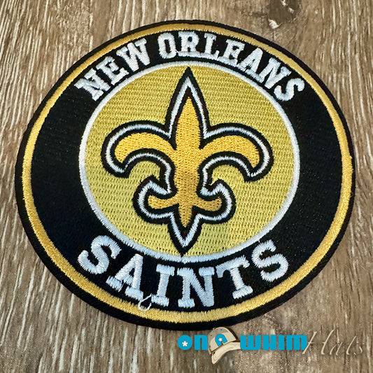 Saints Round Embroidered Iron-On Patch
