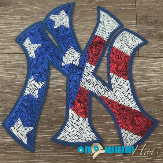 NY Yankees X-L Sequin Iron-On Patch