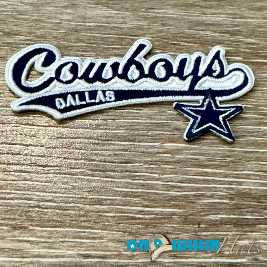 Cowboys Script New Embroidered Iron-On Patch
