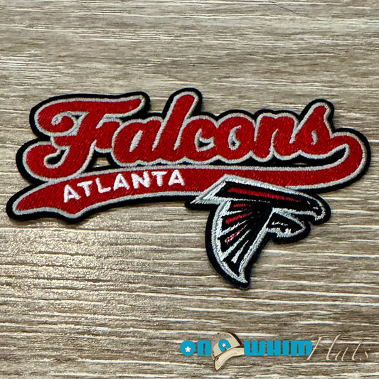 Falcons Script New Embroidered Iron-On Patch