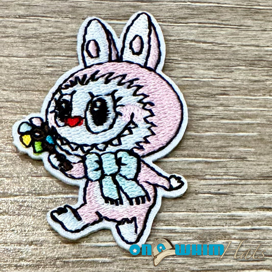 La Bubu with Flowers Embroidered Iron-On Patch