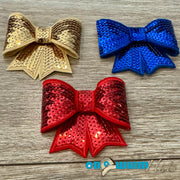 3-D Sequin Bows Iron-On Patches