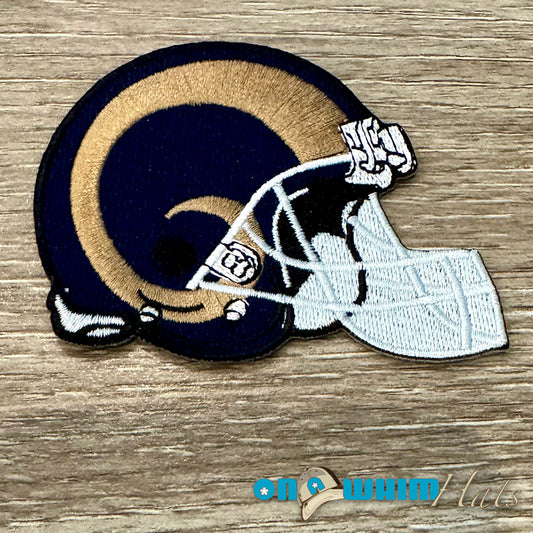 Rams Helmet Embroidered Iron-On Patch
