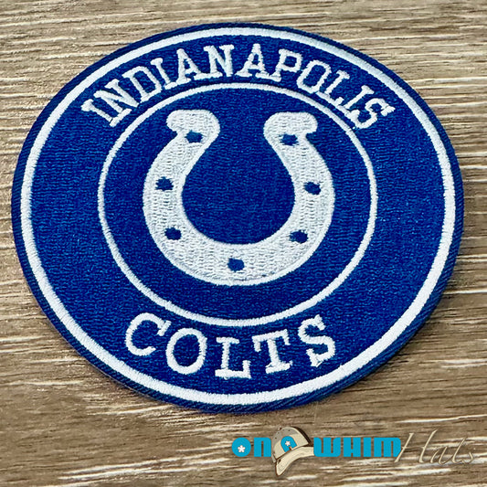 Colts Round Embroidered Iron-On Patch